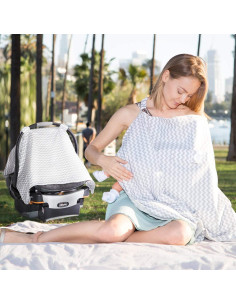 Funda de Asiento de Coche y Manta de Lactancia OxGord 2-en-1 2