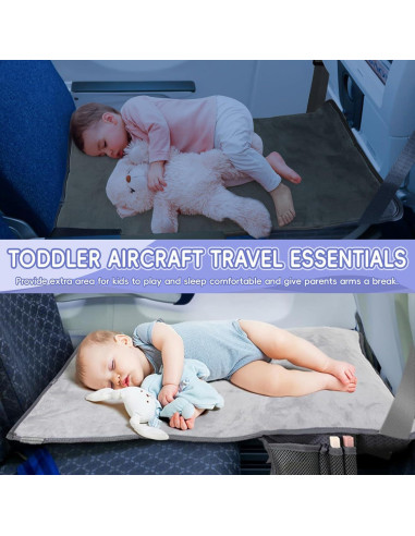 Cama de avión para niños VANDOULUM, Reposapiés inflable 78.74x48.26cm