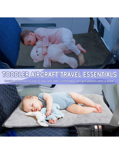 Cama de avión para niños VANDOULUM, Reposapiés inflable 78.74x48.26cm