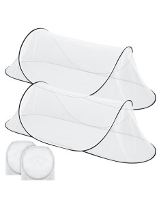 2 Redes Mosquiteras Plegables Pop Up para Cama Camping 199x80 cm