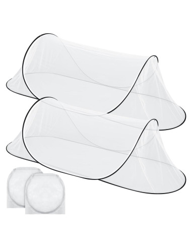 2 Redes Mosquiteras Plegables Pop Up para Cama Camping 199x80 cm