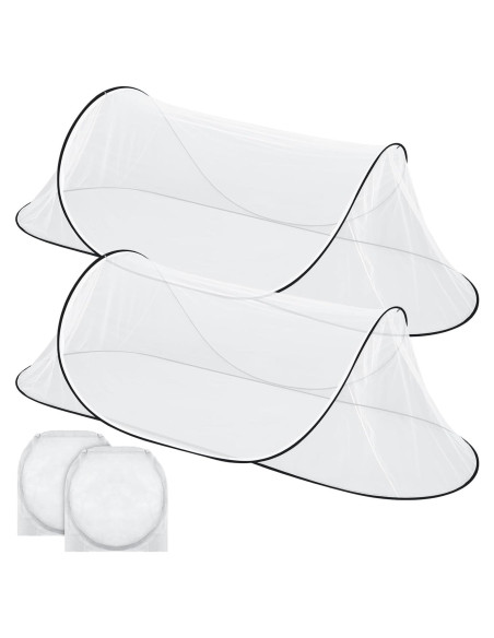 2 Redes Mosquiteras Plegables Pop Up para Cama Camping 199x80 cm
