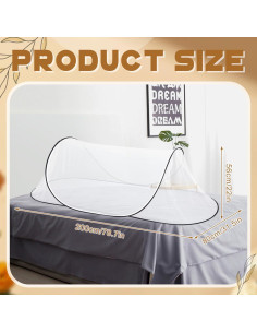 2 Redes Mosquiteras Plegables Pop Up para Cama Camping 199x80 cm 2