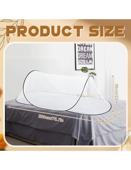 2 Redes Mosquiteras Plegables Pop Up para Cama Camping 199x80 cm