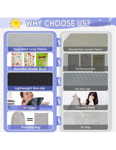 Cama de avión para niños VANDOULUM, Reposapiés inflable 78.74x48.26cm