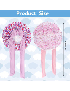 3 Gorras de Seda Suave para Niñas con Patrón Unicornio 2