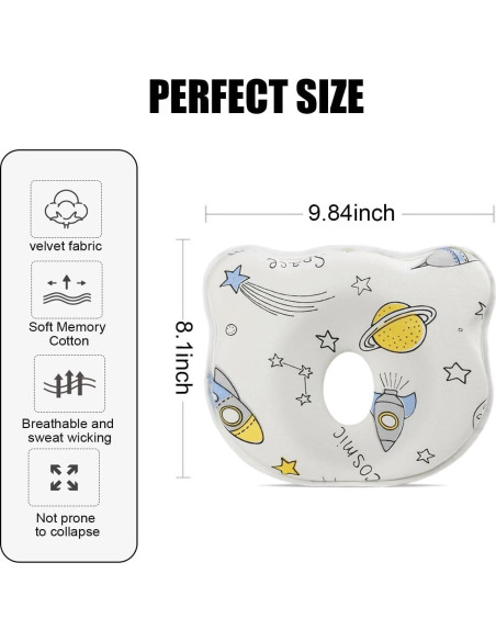 Almohada para Bebé YEHUOT de Espuma de Memoria 24.9x21.8cm Almohada para Bebé YEHUOT de Espuma de Memoria 24.9x21.8cm