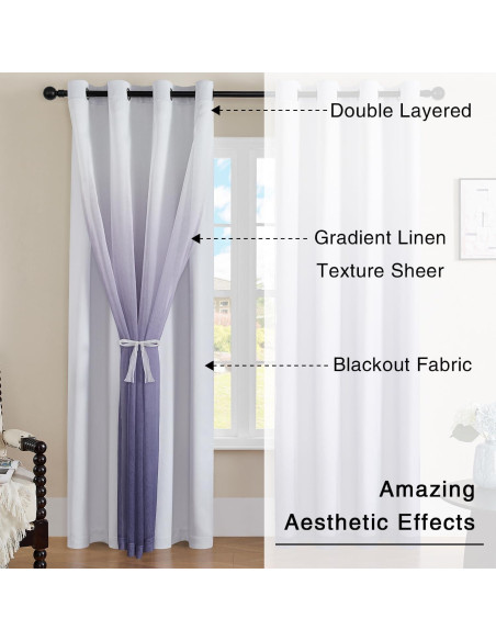 Cortinas Opacas NatureTalk 2 Paneles 52x108 Púrpura Grisáceo Cortinas Opacas NatureTalk 2 Paneles 52x108 Púrpura Grisáceo