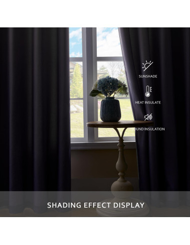 Cortinas Opacas NatureTalk 2 Paneles 52x108 Púrpura Grisáceo