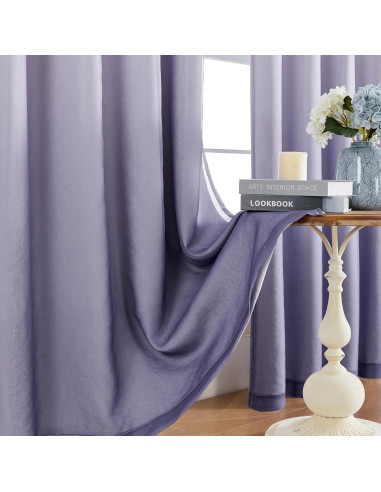 Cortinas Opacas NatureTalk 2 Paneles 52x108 Púrpura Grisáceo