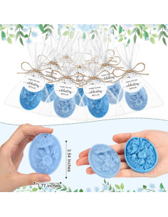 Set de Jabón para Baby Shower Demissle 20 Pcs Flores Azules 2