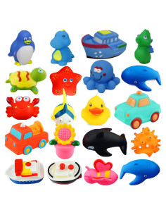 Juego de 20 Juguetes Flotantes Dimple para Baño - Animales Marinos
