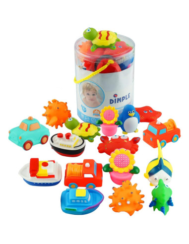 Juego de 20 Juguetes Flotantes Dimple para Baño - Animales Marinos