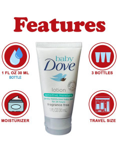 Loción Hidratante Baby Dove Sensitive Moisture 3 Pk 29.57 mL 2