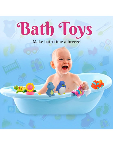 Juego de 20 Juguetes Flotantes Dimple para Baño - Animales Marinos