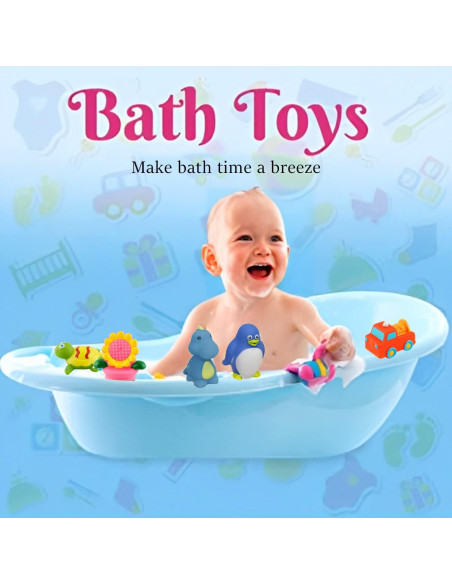 Juego de 20 Juguetes Flotantes Dimple para Baño - Animales Marinos