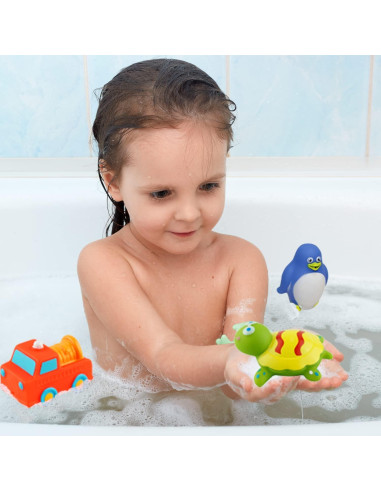 Juego de 20 Juguetes Flotantes Dimple para Baño - Animales Marinos