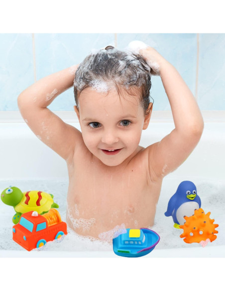 Juego de 20 Juguetes Flotantes Dimple para Baño - Animales Marinos