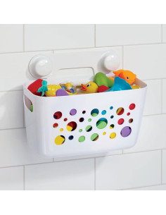mDesign Organizador de Juguetes de Baño Colgante Blanco 2