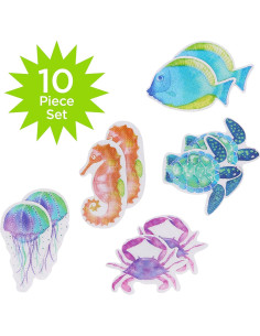 Tiras Antideslizantes Adhesivas Ginsey Vida Marina 10 Unidades 2