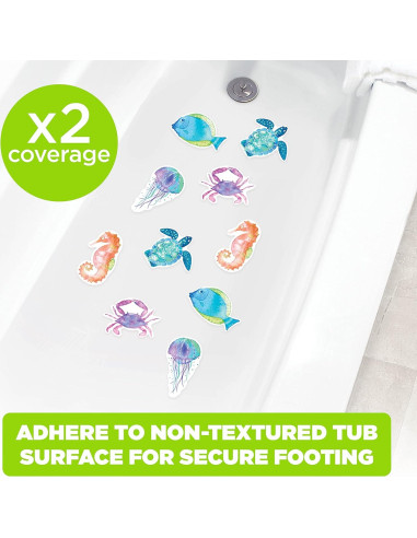 Tiras Antideslizantes Adhesivas Ginsey Vida Marina 10 Unidades