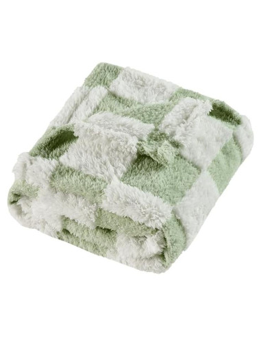 Manta de forro polar Yagle Mate 76x102 cm cuadros verdes