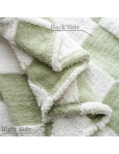 Manta de forro polar Yagle Mate 76x102 cm cuadros verdes