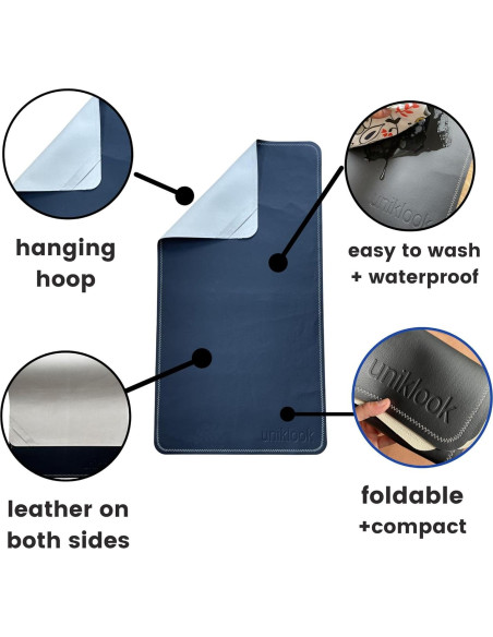 Alfombrilla Cambiadora Portátil Uniklook 35.6x55.9cm Cuero Vegano