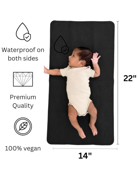 Alfombrilla Cambiadora Portátil Uniklook 35.6x55.9cm Cuero Vegano