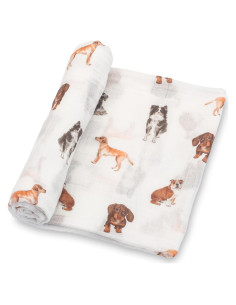 Manta de Envolver LollyBanks 100% Algodón 119 cm Perros