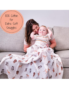 Manta de Envolver LollyBanks 100% Algodón 119 cm Perros 2