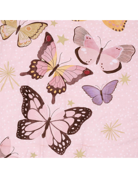 Conjunto de Ropa de Cuna 3 Piezas Lambs & Ivy Mariposa Rosa/Oro