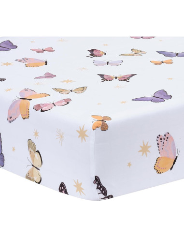 Conjunto de Ropa de Cuna 3 Piezas Lambs & Ivy Mariposa Rosa/Oro