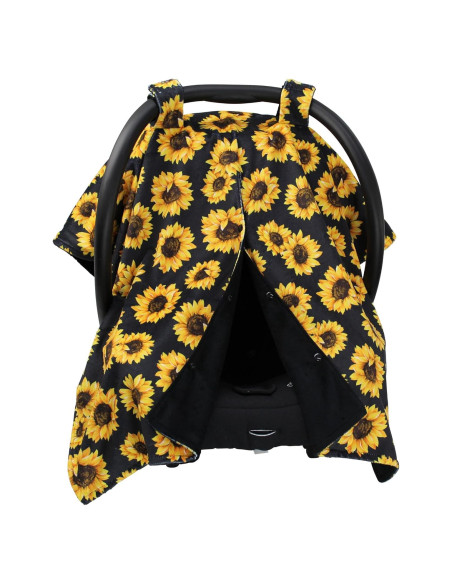 Cubierta de Asiento de Auto Dear Baby Gear - Girasoles sobre Negro Cubierta de Asiento de Auto Dear Baby Gear - Girasoles sobre Negro