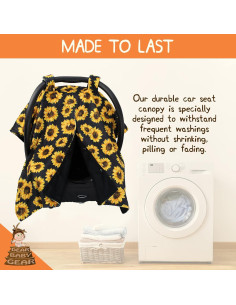 Cubierta de Asiento de Auto Dear Baby Gear - Girasoles sobre Negro 2