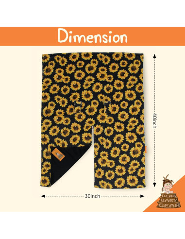 Cubierta de Asiento de Auto Dear Baby Gear - Girasoles sobre Negro