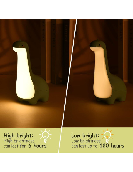 Luz Nocturna Dinosaurio Ligivite Recargable 12.39x7.79cm