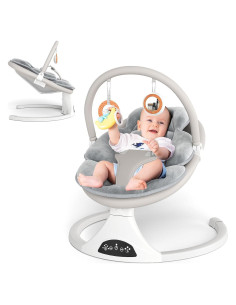 Columpio Eléctrico para Bebés RIVIPLOU - 5 Velocidades, Gris