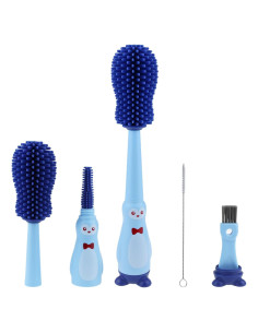 Juego de Cepillos para Biberones NiuXTool 4 en 1 - Silicona Grado Alimenticio