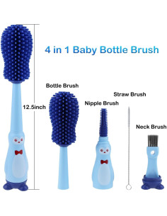 Juego de Cepillos para Biberones NiuXTool 4 en 1 - Silicona Grado Alimenticio 2