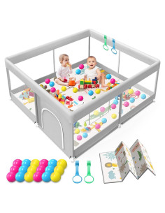 Parque Infantil Jaobeem con Alfombra Impermeable 127x127cm