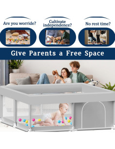 Parque Infantil Jaobeem con Alfombra Impermeable 127x127cm 2