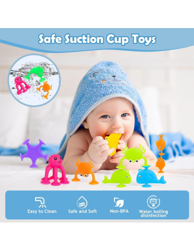 Juguetes de Ventosa Tepear 18 PCS Animales Oceánicos para Baño