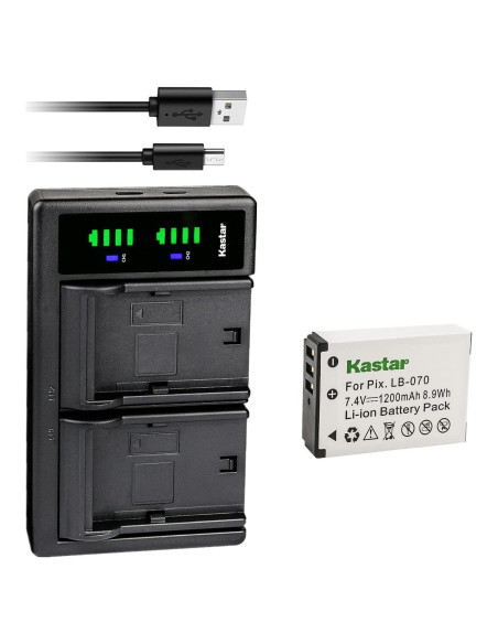 Batería y Cargador USB Kastar LB-070 para Kodak Pixpro