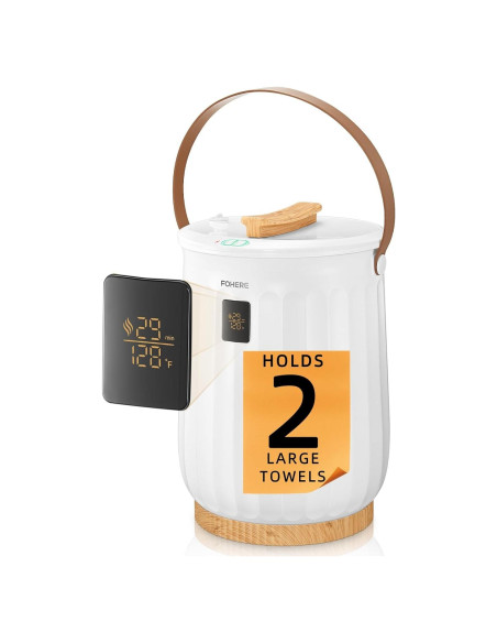 Calentador de Toallas FOHERE 20L Blanco con Temporizador y Fragancia