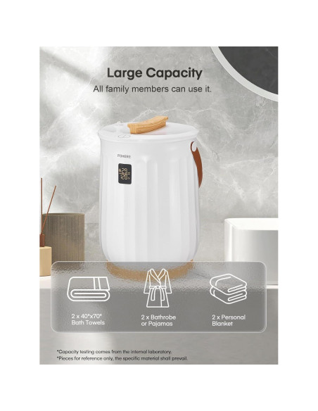 Calentador de Toallas FOHERE 20L Blanco con Temporizador y Fragancia