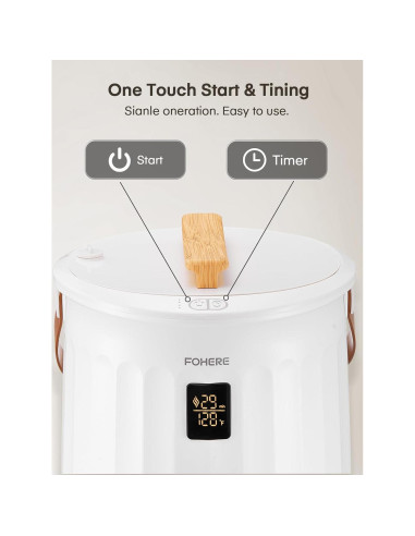 Calentador de Toallas FOHERE 20L Blanco con Temporizador y Fragancia