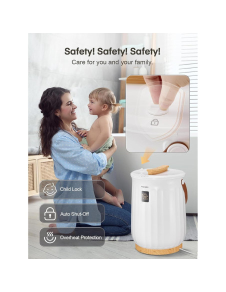 Calentador de Toallas FOHERE 20L Blanco con Temporizador y Fragancia