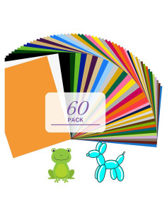 Paquete de Vinilo de Transferencia de Calor HAWERSI 60 Hojas 30.48x21.59cm