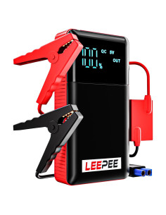 Arrancador de Coche Portátil LEEPEE T47 2500A 12V con Linterna